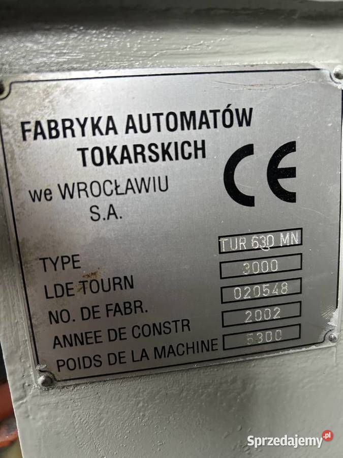 Tokarka numeryczna TUR 630MN exportowa wersja na Jasło