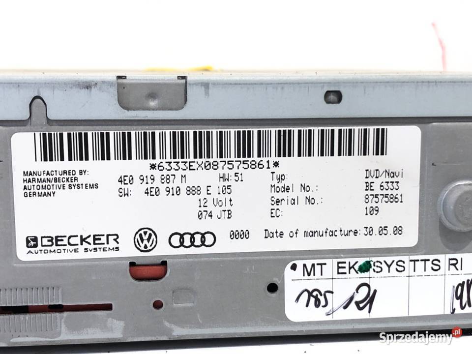 CZYTNIK NAWIGACJI AUDI A4 B8 4E0910887M 0715