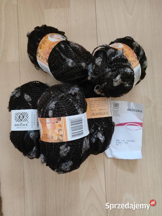 Wełna brązowa 5 motków Janów Lubelski