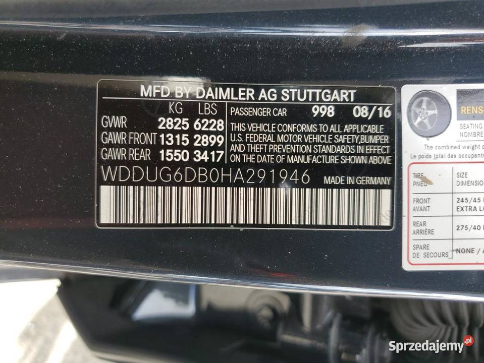 2016 MERCEDESBENZ S 550E