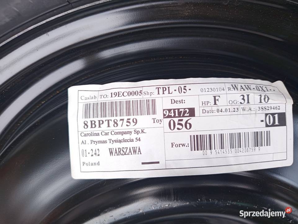 Koło dojazdowe toyota 5x1143 17 corolla auris Lisowice