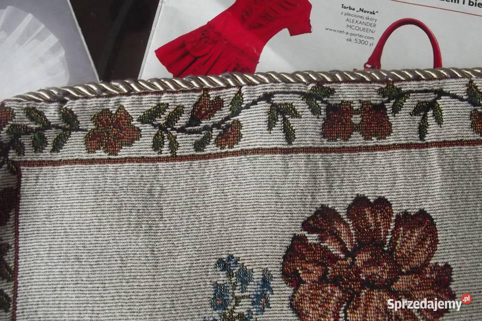 Poduszka gobelinowa gobelin kwiaty 3838 odcienie brązowego Piekary Śląskie sprzedam