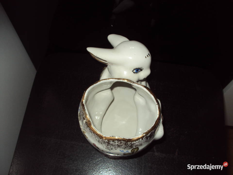 Porcelana z Chodzieży linia Złota róża zając Konstantynów Łódzki