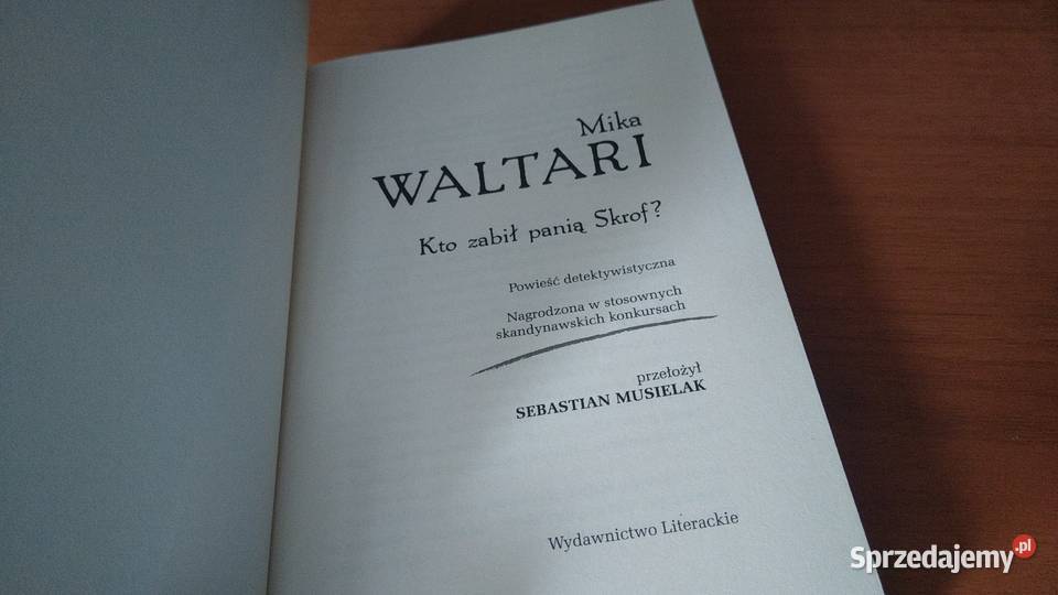 Kto zabił Panią Skrof Mika Waltari 2011 Gdańsk sprzedam