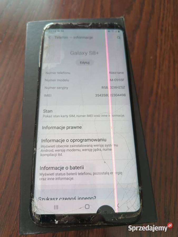 Samsung Galaxy S8 SMG955F Uszkodzony Na części