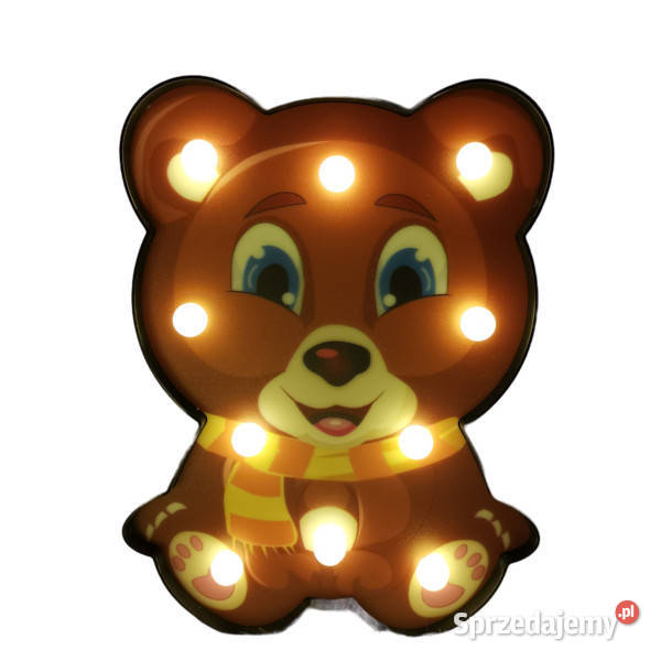 Lampka nocna dzieci LED miś 3d scienna lampa śląskie Mikołów