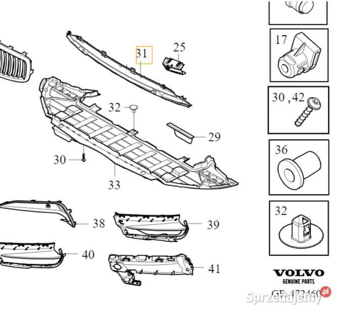 VOLVO V90CC dolna srodkowa atrapa kratka Bielany Wrocławskie
