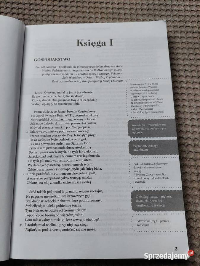 lektura z opracowaniem Pan Tadeusz Adam Kraków