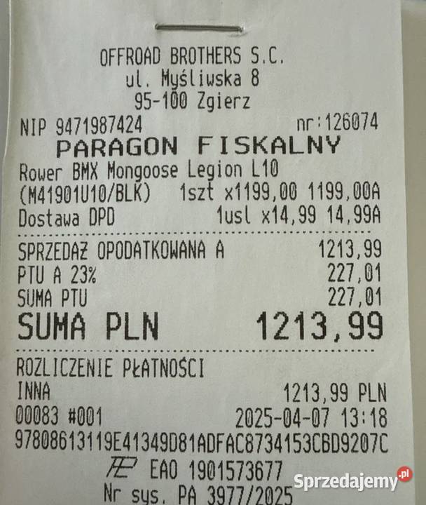 Rower BMX NA Gwarancji BMX Bydgoszcz sprzedam
