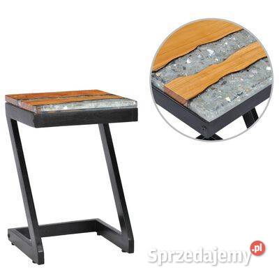Stolik kawowy 30x30x50 lite drewno tekowe i mazowieckie