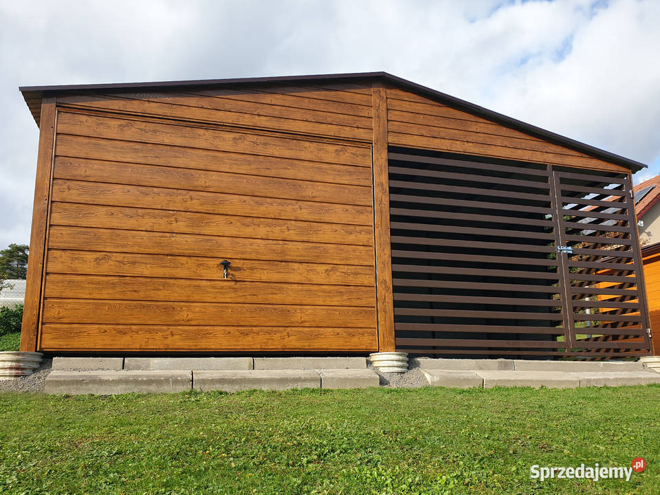 Blaszany garaż 33 m z drewutnią 3x3m złoty dąb Bydgoszcz