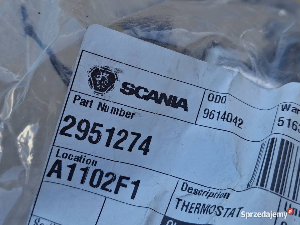 SCANIA R S TERMOSTAT NOWY ORYGINAŁ 75 80 2951274 Termostaty lubuskie Bieleń