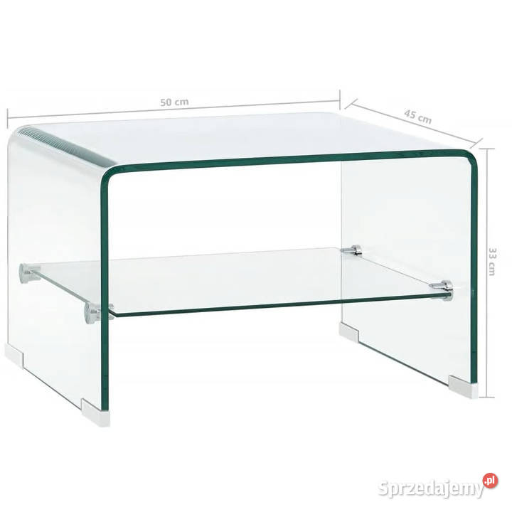 Stolik kawowy przezroczysty 50 x 45 x 33 szkło mazowieckie sprzedam