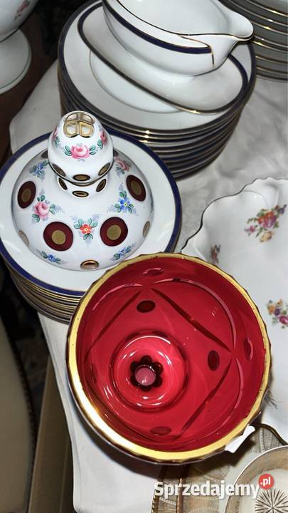 Bohemia wazon w stylu Biedermeier szkło rubinowe Gdańsk