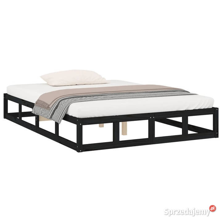 Rama łóżka czarna lite drewno 120 x 200 WM820795 Warszawa
