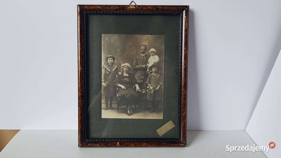 Stara oprawiona fotografia początek XX w Dąbrowa Dąbrowa Górnicza