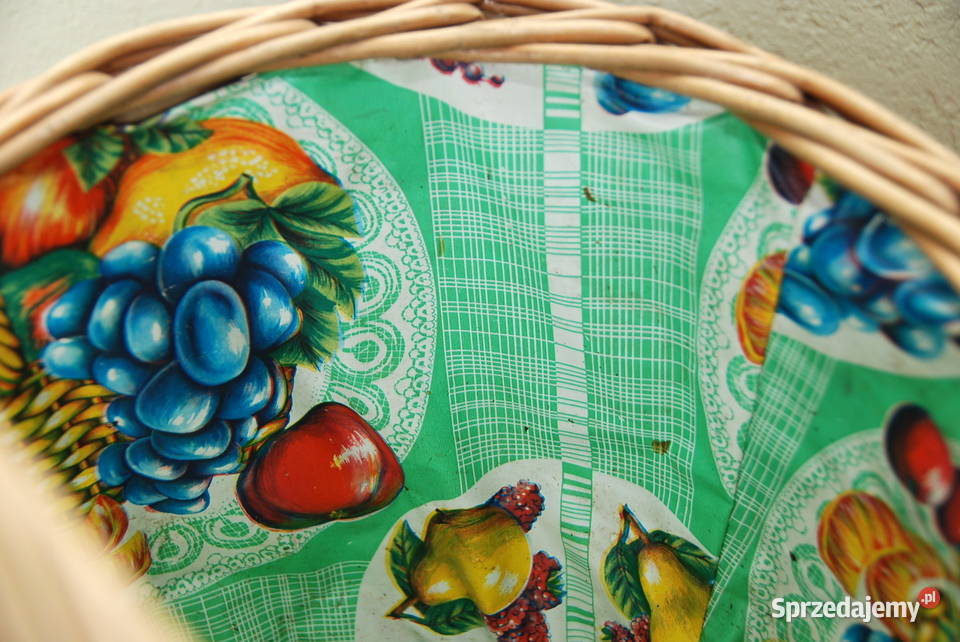 Stary duży koszyk wiklinowy na grzyby owoce Warszawa