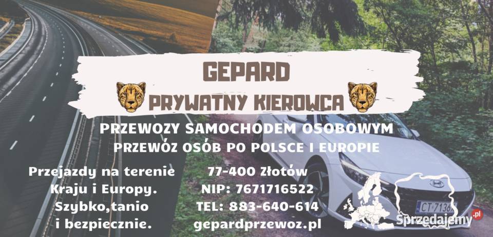 Przewóz osób lotniska szpitale międzymiastowe kujawsko-pomorskie Nakło nad Notecią