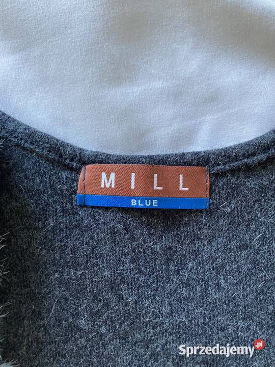 Nowa wełniana szara mini sukienka Mill Blue brązowy/beżowy Nisko sprzedam