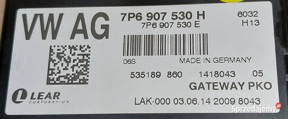 MODUŁ STEROWNIK GATEWAY VW TOUAREG 7P6907530H dolnośląskie Mielęcin