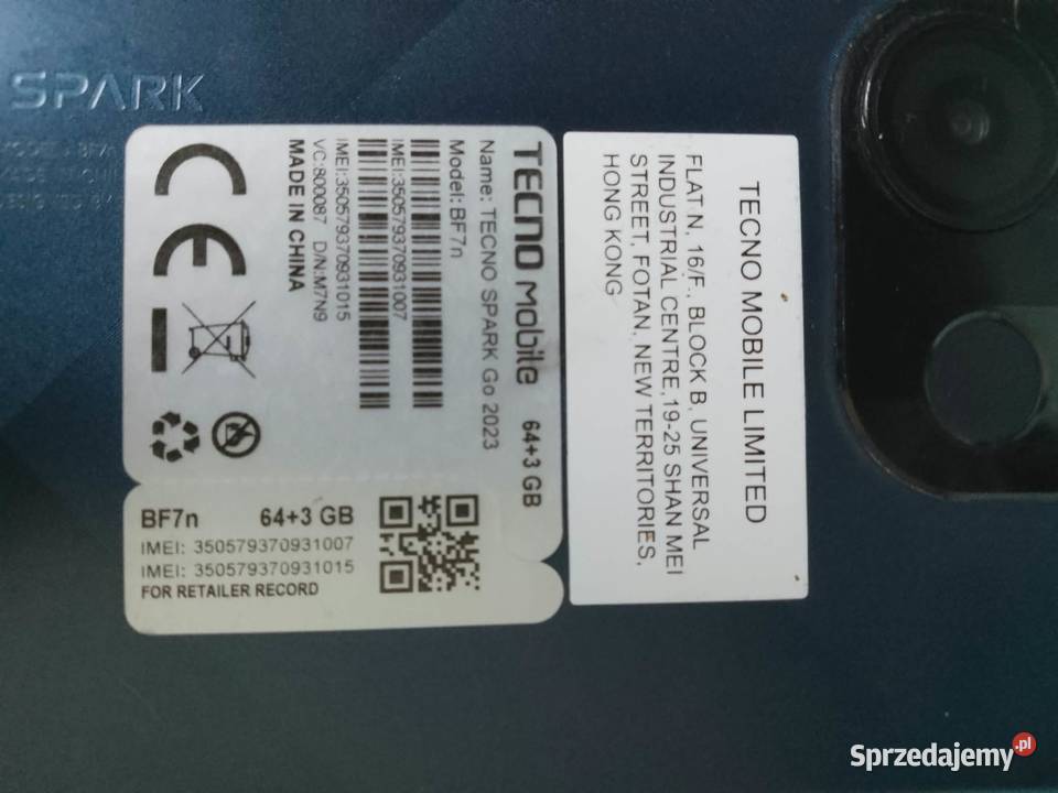 TANIO Smartfon TECNO Spark Go 2023 364GB 66 Gdańsk