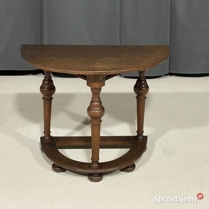 Półokrągły dębowy stolik w rustykalnym stylu zachodniopomorskie Budno