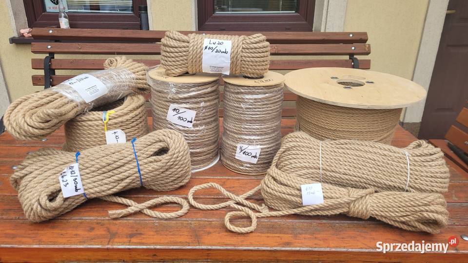 Linka jutowa sznurek fi10mm 20mb lina konopna mazowieckie