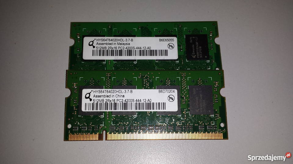 Infineon HYS64T64020HDL37B DDR2 RAM 533MHz 2 Pamięci Katowice