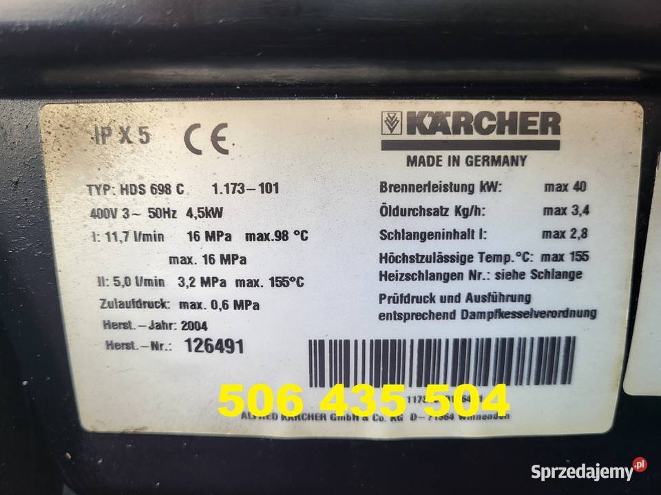 Myjka Ciśnieniowa Karcher HDS 698 C podgrzewanie Radom