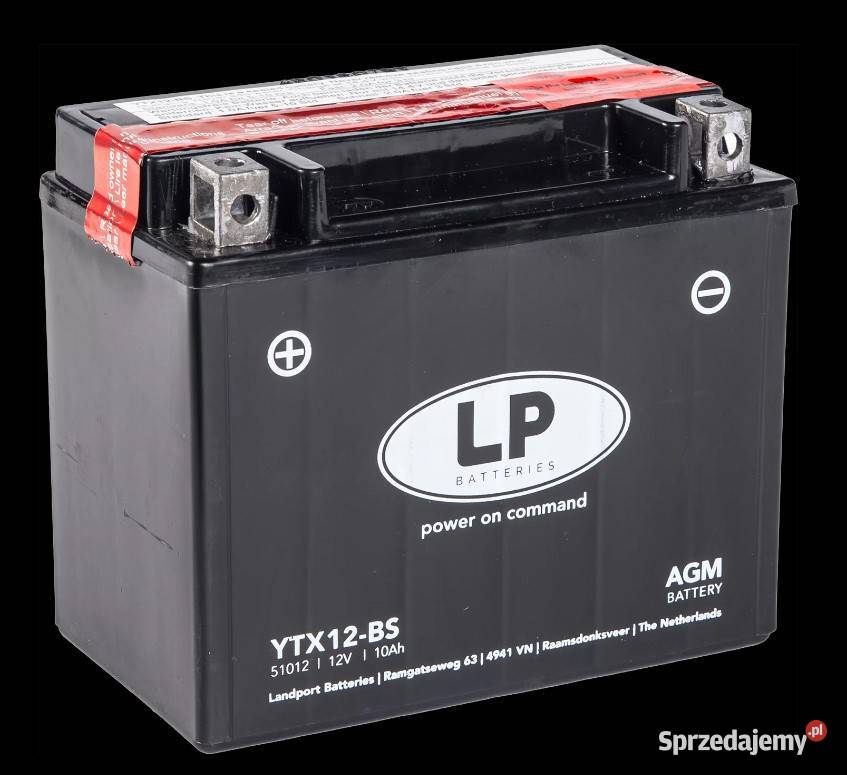 Akumulator motocyklowy Landport YTX12BS 12V 10Ah dolnośląskie Wałbrzych