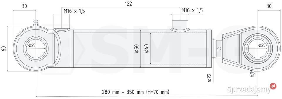 Polski Siłownik hydrauliczny cylinder TŁOK 40x22 Solec Kujawski sprzedam