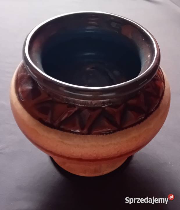 Ceramiczna częściowo szkliwiona osłonka doniczki Koźminek