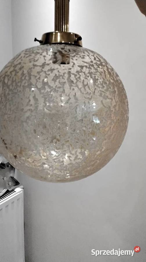 Lampa Wisząca SAKU Szklana Kula Vintage lata Nowa Sól