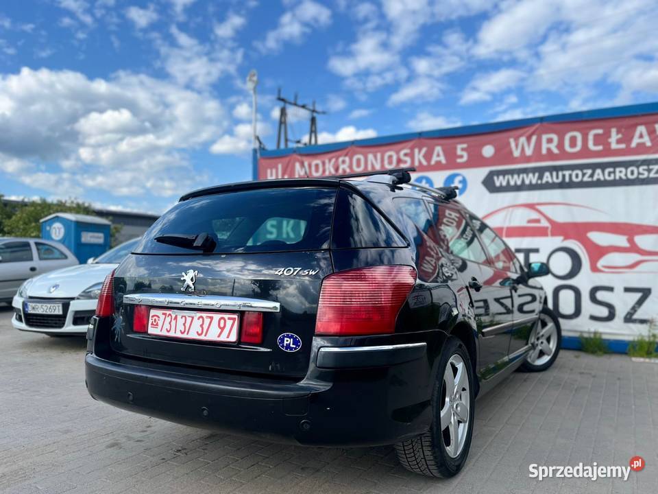 Peugeot 407 20 HDI 2005 Panorama Alufelgi Skory 136KM Wrocław