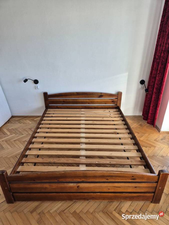 Łóżko drewniane 160x200 rama łóżka ze stelażem Tarnów