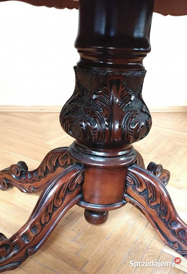Stylowy stół na rzeźbionej nodze 172cm Warszawa