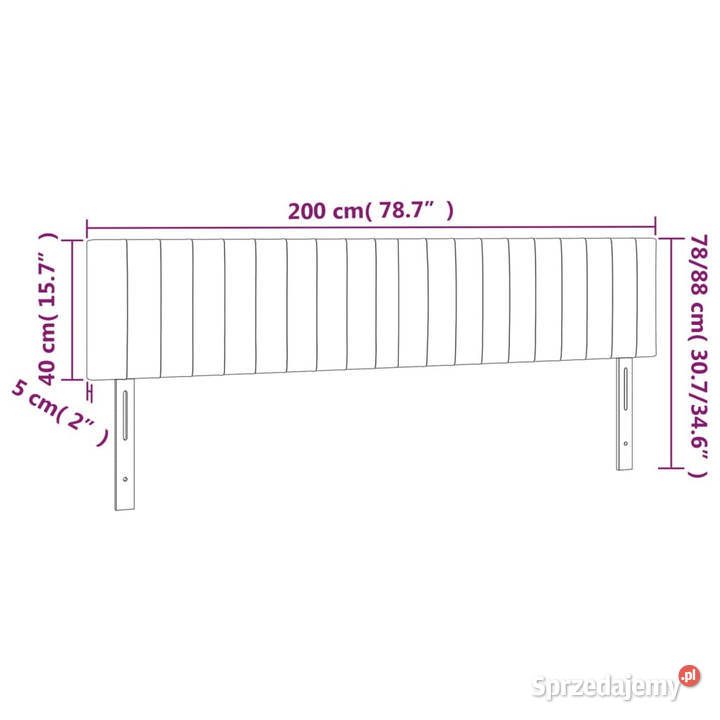 Zagłówek do łóżka z LED jasnoszary 200x5x7888 Warszawa