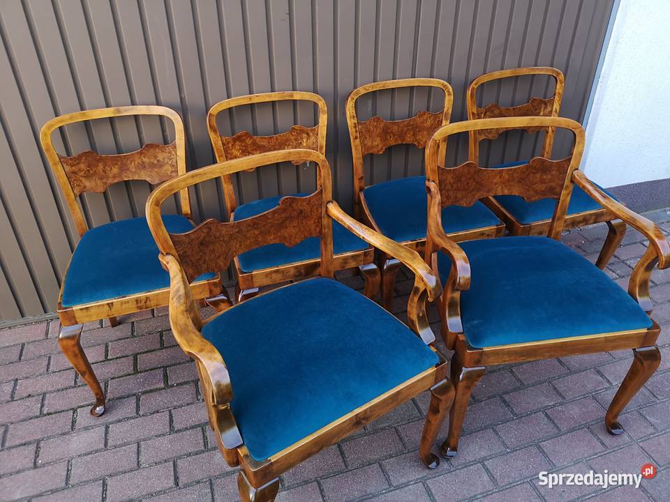 KrzesłaFotele Komplet 6 Sztuk ARTDECO Stare Swarzędz sprzedam