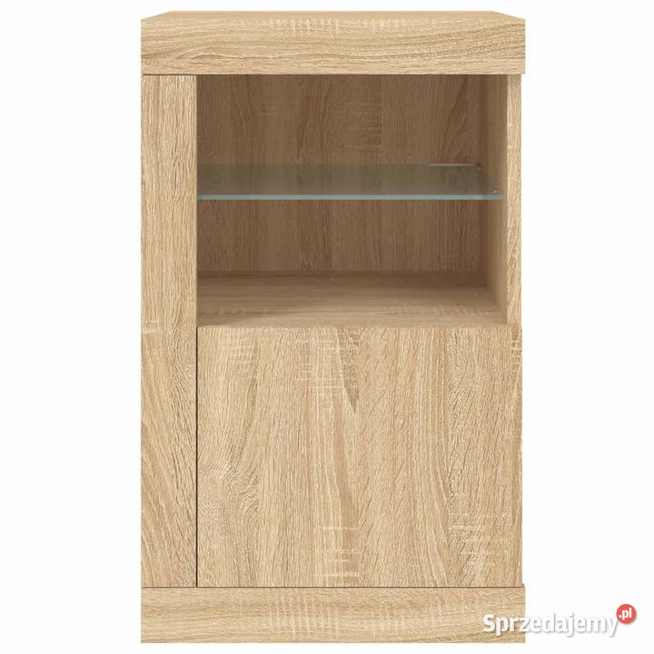 Szafka boczna z LED kolor dąb sonoma materiał Warszawa