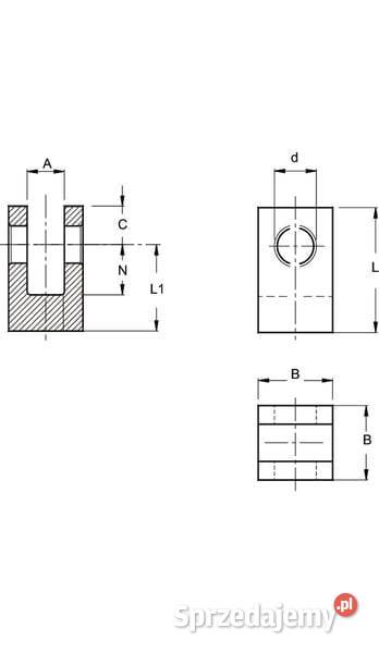 Głowica widełkowa 35 x 35 x 50 mm FS1710 Pozostałe małopolskie Kamionna