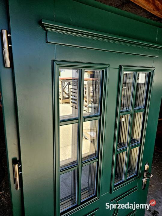 Drzwi DŁUGOSZ zewnętrzne RAL6005 zieleń mchu opolskie Kluczbork