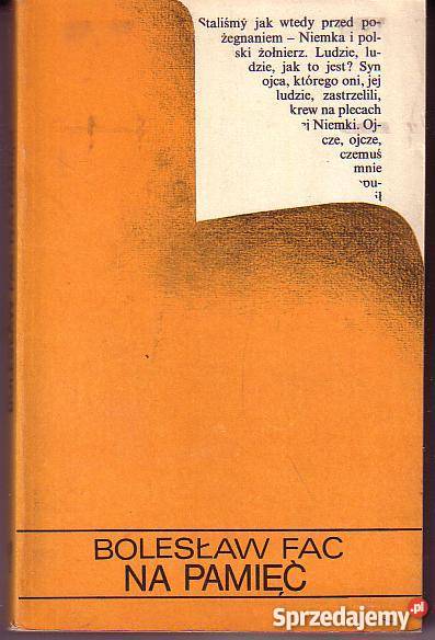 8704 NA PAMIĘĆ BOLESŁAW FAC Proza i poezja