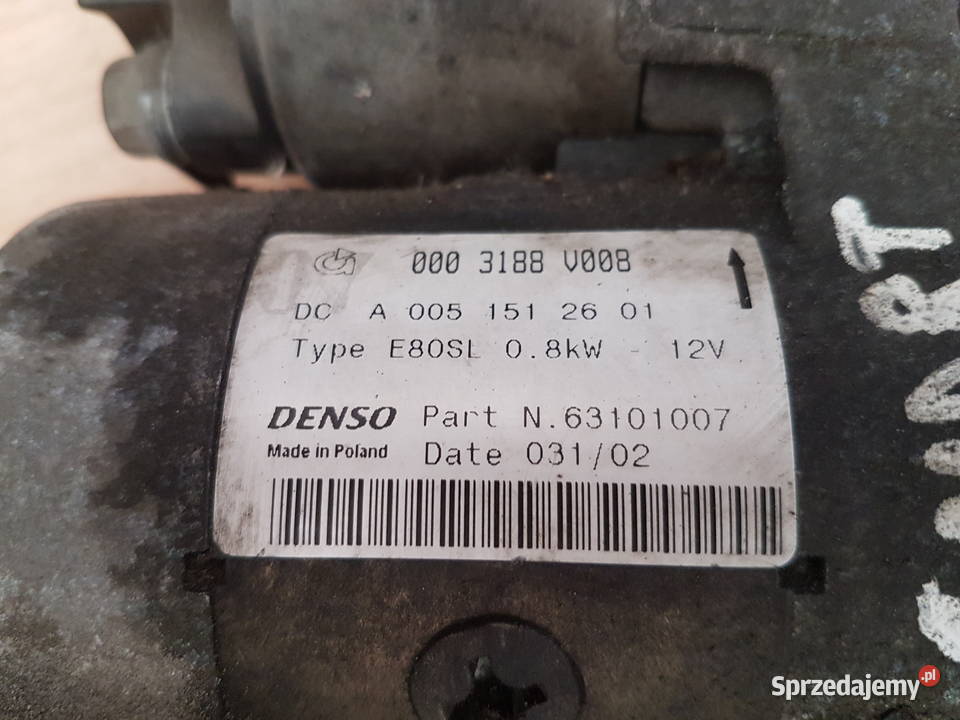 SMART 06 TURBO ROZRUSZNIK DENSO 0003188V008 Układ elektryczny wielkopolskie Turek