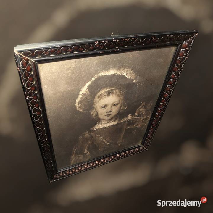 Stara Heliograwiura REMBRANDT Portret Chłopca Kalisz