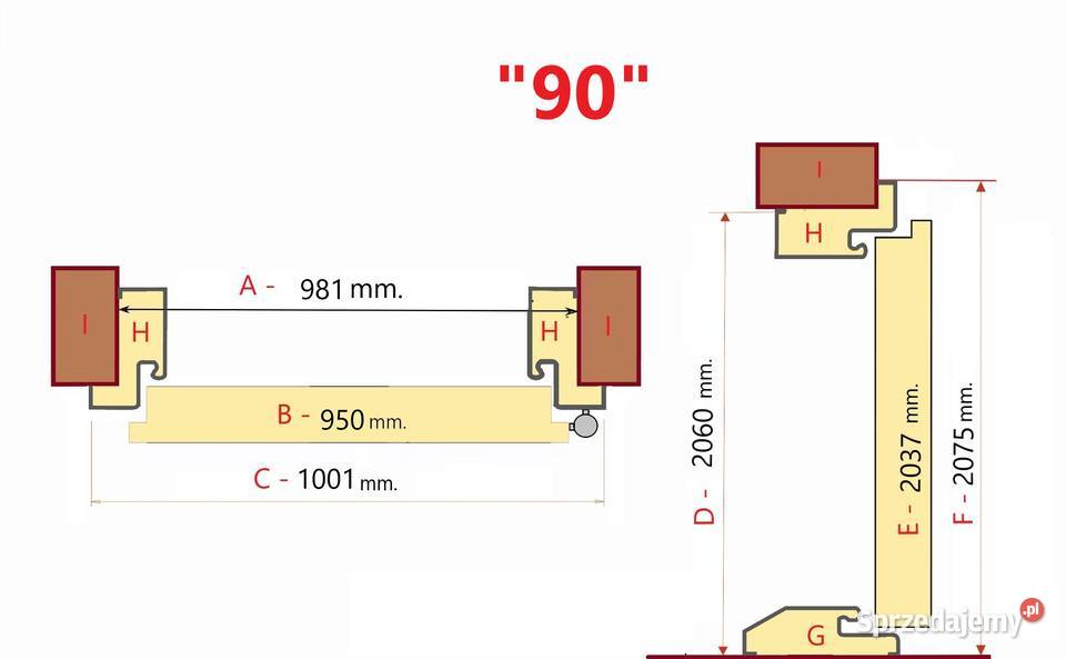 Drzwi zewnętrzne 55 mm GADOT LA5 INOX 8090 Ciemniewo