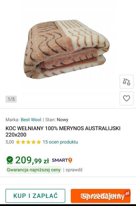 Narzutakoc wełniany Okazyjnie Głogów