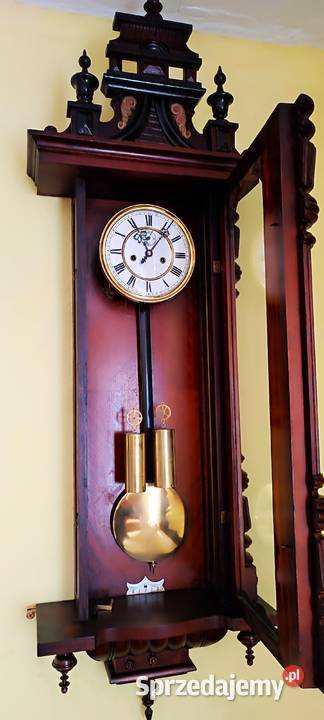 Zegar wiszący GB linkowy piękny sprawny drewno Mielec