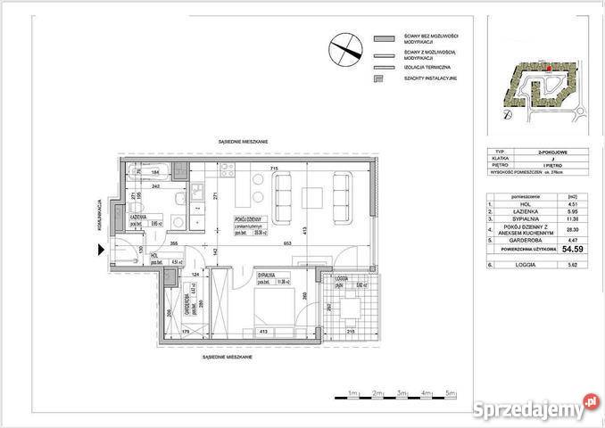 mieszkanie 54m2 2pokojowe Warszawa Wilanów