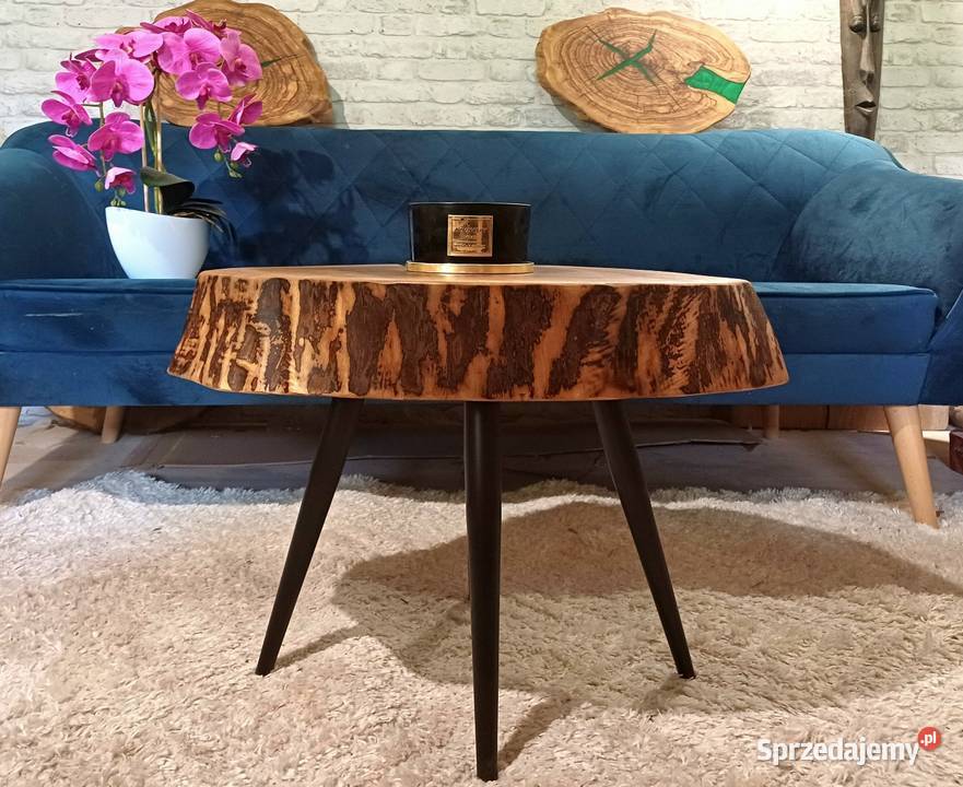 Stolik kawowy 58x44 plaster drewna ORZECH Śrem