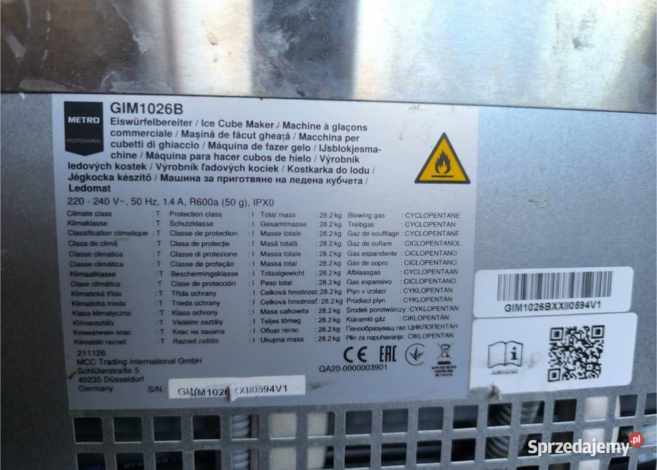 Kostkarka do lodu 26 24h Gim1026b Lodówki i zamrażarki Braciejowa sprzedam